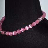 Pink Mexican Opal Beaded Women's Necklace - FashionByTeresa